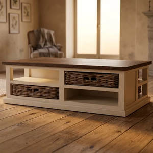 Mesa de Centro de Teca Ecológica y Duradera Moala, Muebles de Madera de Diseño Moderno para Sala de Estar, para Villas, Hoteles y Resorts - Product Image 2