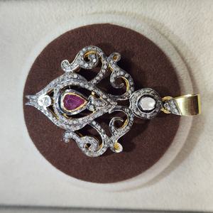 925 argent bijoux fins pendentifs et breloques Tourmaline diamant pierre précieuse excellente qualité dernier charme à la mode pour les cadeaux - Product Image 2