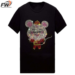 Nueva Llegada, Camiseta Personalizada con Pedrería, Estilo Vintage, Lavado Ácido, Diseño Gráfico, Venta al Por Mayor para Hombre - Product Image 1