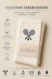 Chaussettes Athlétiques Personnalisées pour Hommes avec Logo Brodé – Spandex/Coton, Idéales pour le Pilates, le Tennis et les Marques de Style de Vie, Tenues de Travail - Product Image 2