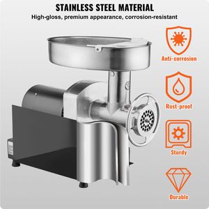 Tritacarne Elettrico Commerciale in Acciaio Inox, Capacità 14 Libbre/Min, con Lama e Piastra di Macinazione, Macchina per Salsicce, Tipo Manuale - Product Image 5