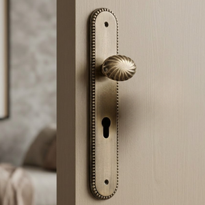 Classic Coronet Bevel <b>Door</b> <b>Knob</b> with Backplate | Ornate Antique Brass Mortice <b>Door</b> Hardware for Luxury Interiors - Product Image 4