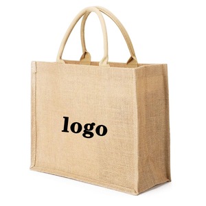 Classic Natural Jute Carry <b>Handbag</b> Two Open Handles High Quality Sustainable Unisex Tote Bag for Outdoor Shopping Travel - Product Image 1