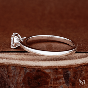 Minimal Elongated Cushion Diamond 0.50 CT Lab Grown Solitaire Engagement <b>Ring</b> IGI Certified 10k White Gold Luxury <b>Thin</b> Band - Product Image 3