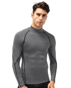 Rash Guard For Gym Training Men MMA Rash Guard Compression Shirt Turtle Neck <b>Long</b> <b>Sleeve</b> Athletic <b>Base</b> <b>Layer</b> Running Cycling Top - Product Image 2