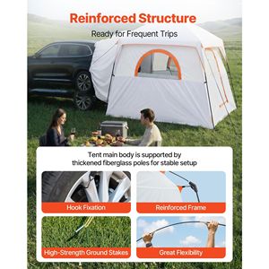 Tenda Grande per SUV per 6 Persone 3x2,7 m, Tenda Impermeabile per Portellone SUV 3 Stagioni con Porte Ventilate e Finestre a Rete PU2000mm D - Product Image 3