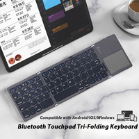 Teclado Bluetooth Triple Plegable IFacemall con Panel Táctil de Alta Sensibilidad, Teclado Portátil Ligero para Sistemas Android, iOS y Windows