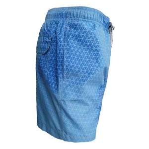 Geometric Print Quick Dry Board Shorts Drawstring <b>Waist</b> Casual Swimwear Green Blue Gradient Pattern Short Length 2026 - Product Image 4