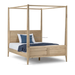 Estructura de Cama Moderna de Madera con Cuatro Postes Más Vendida - Muebles de Dormitorio Asequibles y Elegantes para Uso en Casa, Villa u Hotel - Product Image 1