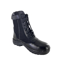 Bottes tactiques d'hiver en cuir pleine fleur noir XinXing pour hommes