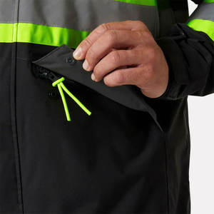 Unisex Fluorescent High Visibility Safety Jacket CE Certified Waterproof Needle <b>Detection</b> Reflective Workwear <b>Coat</b> Hood - Product Image 4