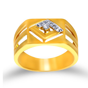 Luxury <b>Men</b>’s Gold <b>Ring</b> 14K Yellow Gold with Diamond Geometric Inlay Bold Statement Piece Anniversary Gift <b>Men</b>’s Fine Jewelry - Product Image 1