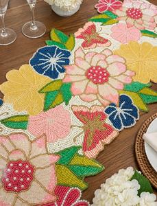 Handcrafted Knitted Polyester/Cotton <b>Table</b> <b>Runner</b> Solid Stripe Design Home & Hotel Decor (13x36 Inch) M S R OVERSEAS - Product Image 3