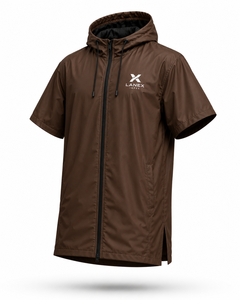 Parka de bain unisexe personnalisé imperméable à capuche et manches courtes, séchage rapide, avec fermeture éclair intégrale pour la natation, le surf, la plage et la piscine - Product Image 1