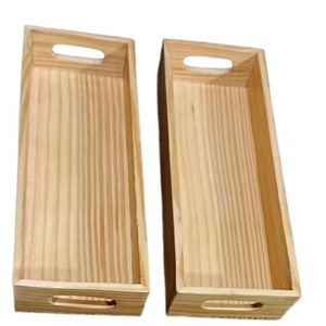 Bandeja de Servir de Madera de Pino con Asas, Ecológica, Rectangular, Duradera, Rústica, Vajilla para Mesa, Suministro al por Mayor - Product Image 3