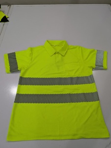 Polo à manches courtes haute visibilité, vêtements de sécurité réfléchissants, uniforme de travail jaune - Product Image 2