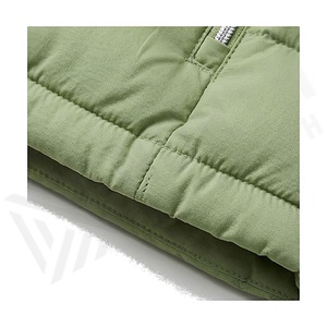 Hooded Quilted Waterproof <b>Bubble</b> Jacket Black Full Sleeve Winter Windproof Cotton Shell Knitted Fabric Polyester Filling Stand - Product Image 6