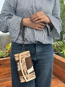 กระเป๋าคลัทช์หนังวัวแบบมีเครื่องมือสำหรับแกะสลักมาใหม่กระเป๋าคลัทช์มีสไตล์กระเป๋าสตางค์หนังสไตล์ตะวันตก - Product Image 3