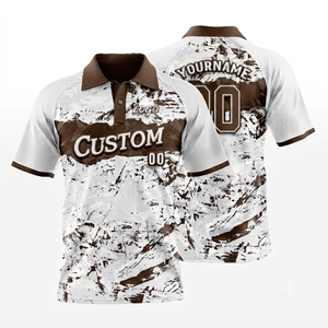 Men's Color Blocked Short Sleeve Zipper Embroidered Knitted Breathable Casual Design Regular Length Print 100% OEM Service - Product Image 6