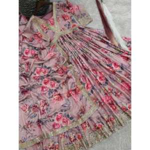 Vestido Anarkali de diseñador con estampado digital elegante Dupatta - Product Image 6