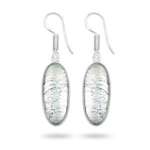 ต่างหูจี้พลอยไพไรต์คุณภาพสูงทรงคาโบชอง ชุบเงินบนทองเหลือง พลอยสีลาเวนเดอร์ ของขวัญสำหรับงานปาร์ตี้ - Product Image 5