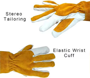 Gants de soudage en cuir de vachette pleine fleur, design personnalisé, pour travaux industriels et de construction, gants de sécurité pour soudeurs. - Product Image 3