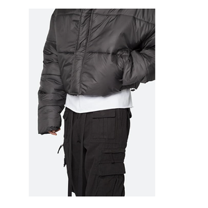 Best Selling Eco Edge Apparel High Quality Custom Cropped <b>Puffer</b> <b>Jackets</b> Men Winter Warm Black Waterproof Street-wear Unisex - Product Image 6