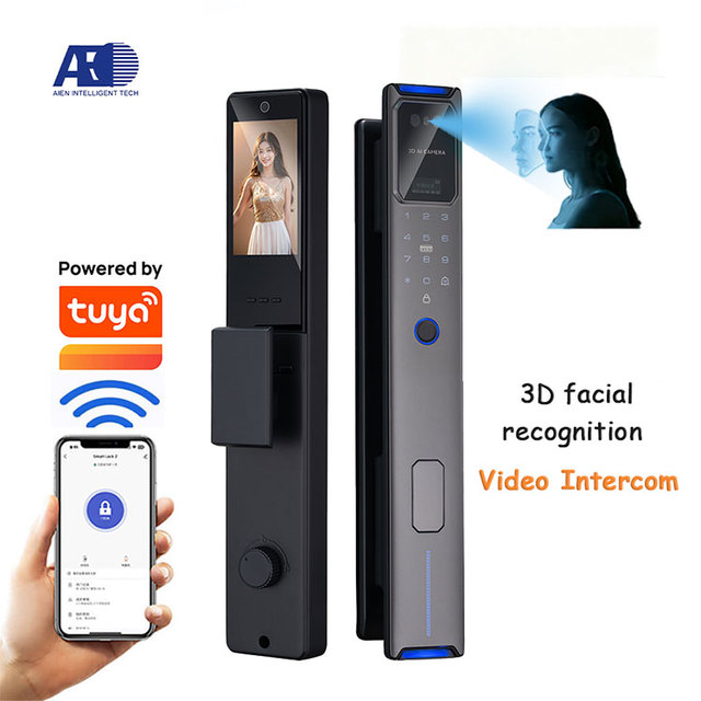 3D Face Recognition Fingerprint Video Intercom Wi-Fi Smart Door Lock Cerradura Inteligente