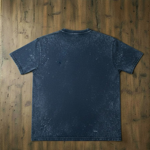 Camiseta Oversize de Algodón 100% de Punto Grueso para Hombre y Mujer, Estampado DTG, Negra, Personalizada, Vintage, Lavado Ácido - Product Image 2