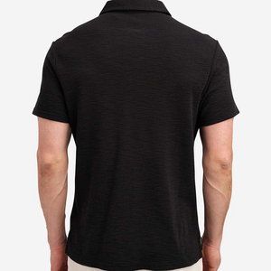 Polo pour homme bleu clair à manches courtes avec fermeture éclair, style décontracté, en polyester tricoté, séchage rapide, idéal pour le golf - Product Image 2