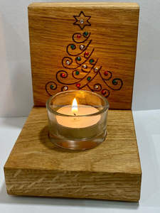 Eco-Friendly Durable Wooden Candle Stand <b>Scented</b> <b>Tealight</b> Votive Holder for Home Decoration for Christmas Holidays - Product Image 4