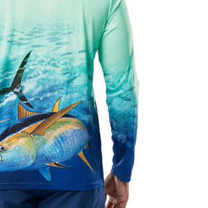 Private Label Men's Waterproof Anti-UV UPF 50+ Breathable Fishing Shirts with Custom Logo OEM Service Spandex/Polyester Material - Product Image 5