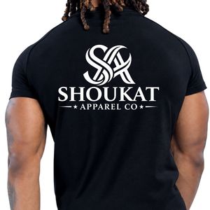 T-shirt homme noir slim fit col rond, logo personnalisé, manches courtes, vêtements de sport, vêtements décontractés, fabricant Shoukat Apparel - Product Image 6