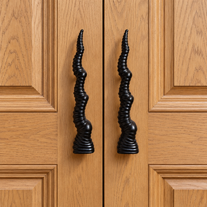 SHUBHAM Tirador Decorativo de Metal Negro para Puerta, 10.25 Pulgadas, Estilo Antiguo con Nervaduras Retorcidas, Herraje Resistente para Muebles - Product Image 3