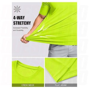 เสื้อกีฬาแขนสั้นสำหรับผู้ชายแบบแห้งเร็ว UPF 50+ ป้องกันแสงแดด เสื้อวิ่งออกกำลังกายในยิม ระบายความชื้น แห้งเร็ว ให้ความเย็นสบาย - Product Image 4