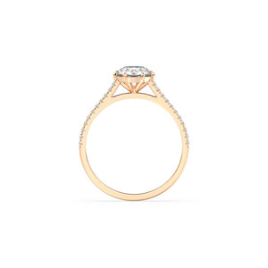 REYES Sparkling Round Cut 1.1CT Lab Grown Diamond Solitaire Ring in 14K Solid Rose Gold CVD HPHT Diamond Wedding Gift Jewelry - Product Image 4