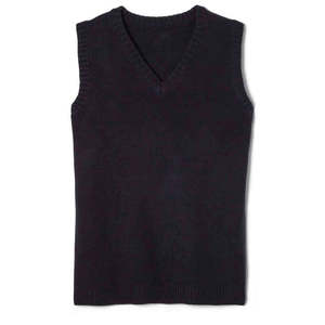 Gilet pull personnalisé pour uniforme scolaire collège, col en V, 100 % acrylique, anti-boulochage, style unisexe, logo personnalisé, uniforme scolaire sur mesure - Product Image 1