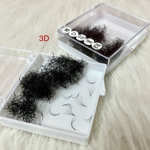 Premium Volume <b>Lash</b> Extensions Synthetic Hair Handmade Natural Long Matte Black Pointy Base Natural Soft <b>Premade</b> Fans <b>Lash</b> Tray - Product Image 4