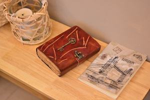 Classic Antique Genuine Leather <b>Journal</b> Diary Notebook Vintage Leather Bound Notebook with Handmade Paper <b>Writing</b> Diary Travel - Product Image 6