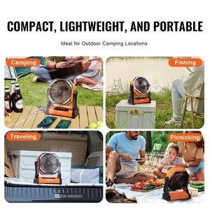 8 pollici lanterna a LED ricaricabile alimentato a batteria ventilatore portatile 4 velocità regolabile personale USB a batteria per la casa in campeggio - Product Image 6