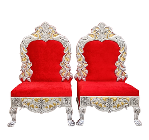Sillas de Mandap de Aluminio Vintage Elegantes y de Lujo para Novios |   Silla de Trono para Ceremonia de Boda Real Tradicional |   Diseñador Indio - Product Image 3