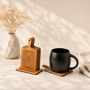 Classic Eco-Friendly Round Acacia <b>Wood</b> <b>Coaster</b> for Coffee Tea Mugs Custom Logo Table Decor Drink Mats - Product Image 4