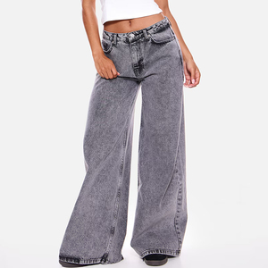 New High Quality Breathable Eco-Friendly Quick Dry Solid Casual Oversized Denim <b>Overalls</b> Customize 100% Cotton <b>Women's</b> Jeans - Product Image 3