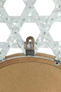 Espejo de Pared Metálico con Marco de Madera, Acabado Galvanizado, Estilo Rústico Industrial, Decorativo para Sala de Estar, Dormitorio, Entrada, Baño - Product Image 3