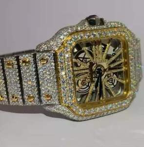 Reloj de Lujo para Hombre con Diamantes Cultivados en Laboratorio, Diseño Personalizado, Pantalla Analógica, Caja Cuadrada Vintage, Edición Limitada, Directo de Fábrica - Product Image 4