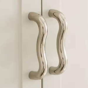 Hot Sale Solid <b>Brass</b> Handles for Furniture Wave Handle Kitchen Cabinet <b>Pulls</b> <b>Drawer</b> Knob - Product Image 2