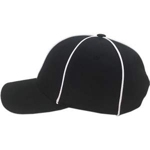 2025 Sporting Goods 100% Polyester Velour High Quality Official Referee <b>Hat</b> Adjustable Black Ball Cap <b>White</b> Stripe Ethnic - Product Image 4