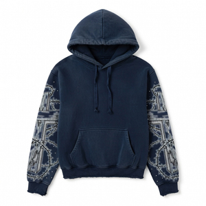 Découvrez le sweat-shirt personnalisé avec logo imprimé Discover-Impex, en coton lourd 100 %, unisexe, respirant et écologique, idéal pour le streetwear. - Product Image 1