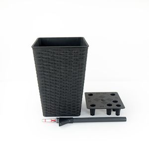 Lot de 2 jardinières carrées auto-arrosantes en osier tressé à la main pour espresso, pots et jardinières intelligents pour fleurs d'intérieur et d'extérieur - Product Image 3