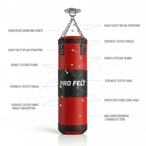 กระสอบทรายหนัง PU พรีเมียมแบบใหม่ พร้อมโซ่แขวน สำหรับฝึกซ้อมมวยไทย MMA คิกบ็อกซิ่ง ที่ยิม - Product Image 2